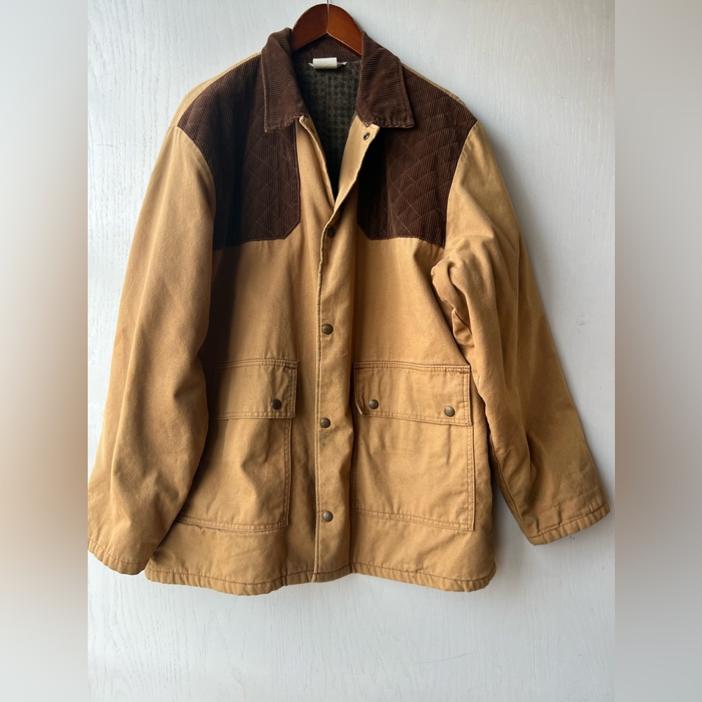Walls Outdoor Canvas Hunting Jacket Mens Large Brown Hiking Vintage
